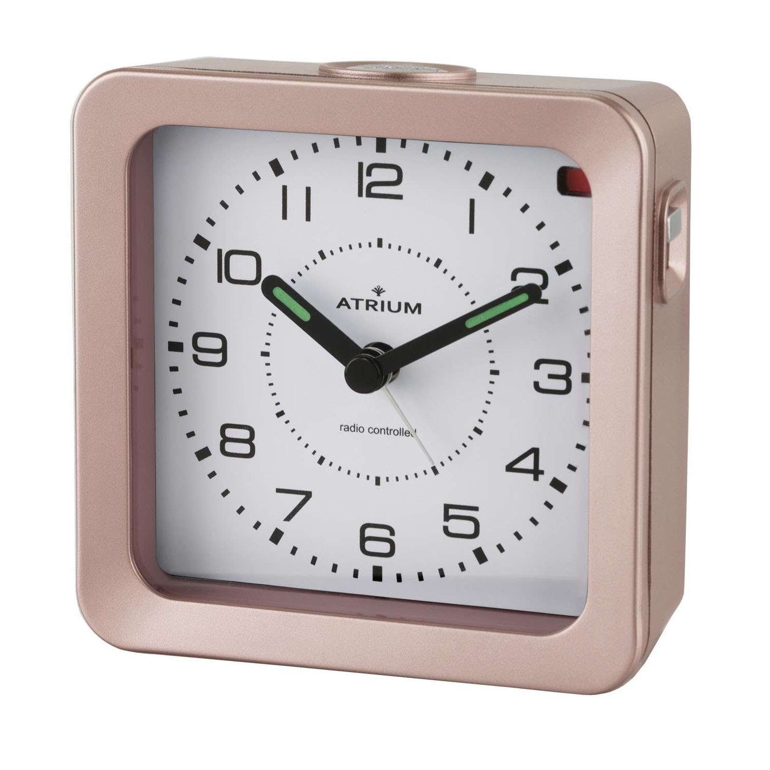 Quadratischer Atrium Funkwecker Analog Leuchtzeiger A660 17