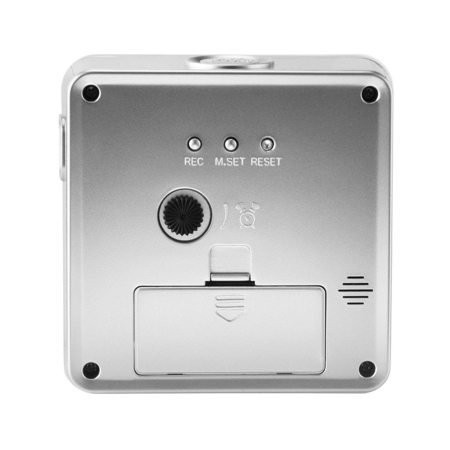 Quadratischer Atrium Funkwecker Analog Leuchtzeiger A660a