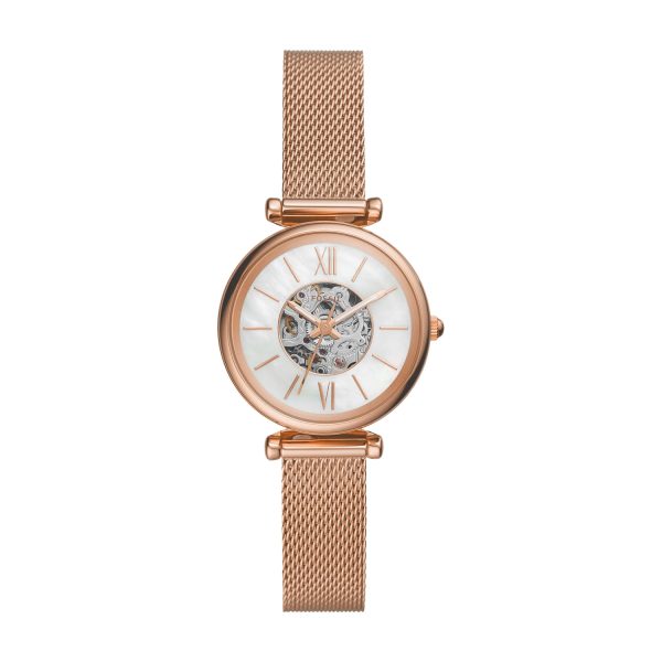 Rosegoldene Fossil Carlie Mini Damenuhr Automatik ME3188