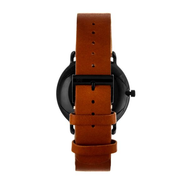 Schlichte Schwarze Skagen Uhr Herren mit Lederband SKW6216b