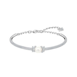 Funkelnder Swarovski Armreif Originally Weiss Rhodiniert