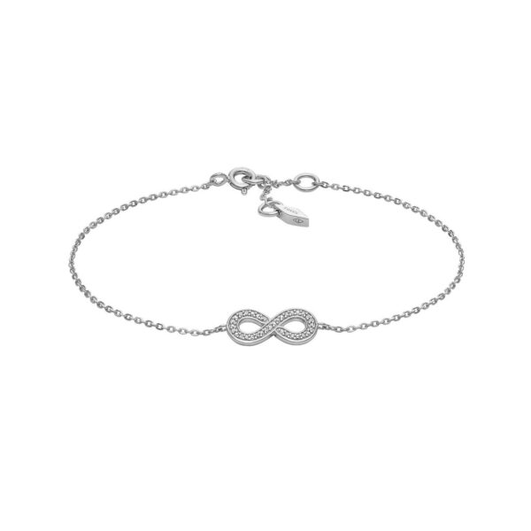 Dezentes Fossil Damen Infinity Armband Silber 925 JFS00633040