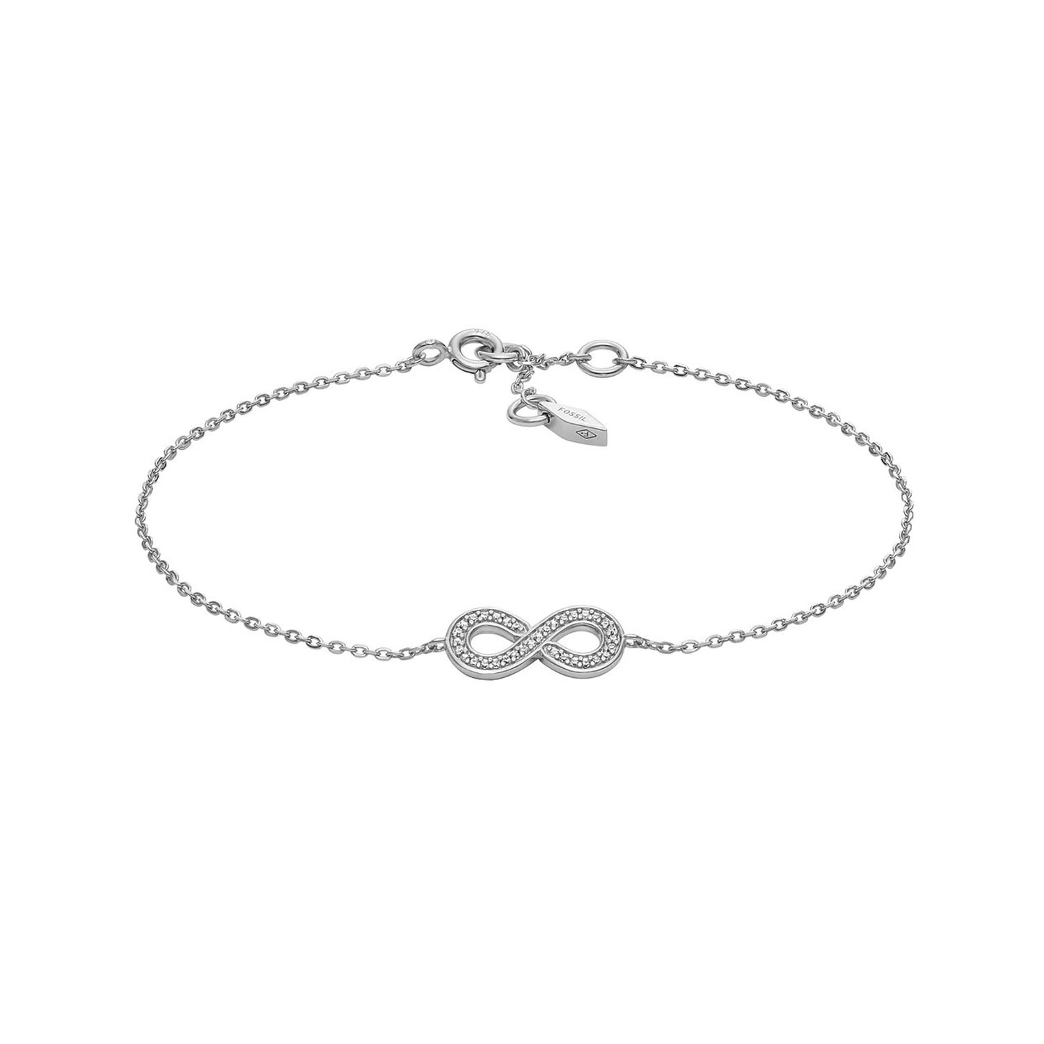 Dezentes Fossil Damen Infinity Armband Silber 925 JFS00633040