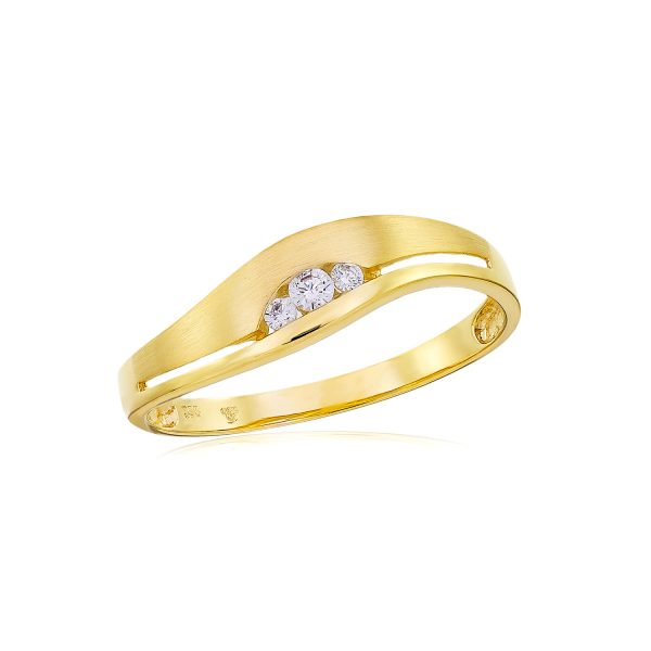 Goldener Damenring von Optimus 8 Karat Gold Zirkonia 63 2511 1