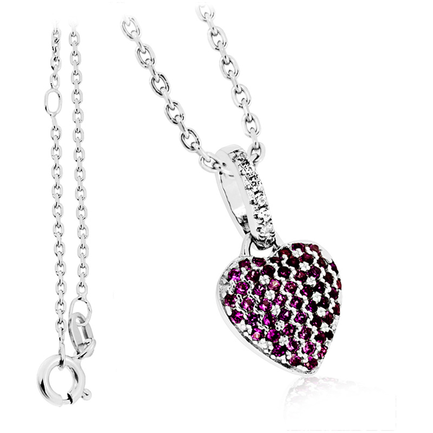 Herz Anhaenger Korund Rubinfarbend O 10MM mit Kette 59 787221 1