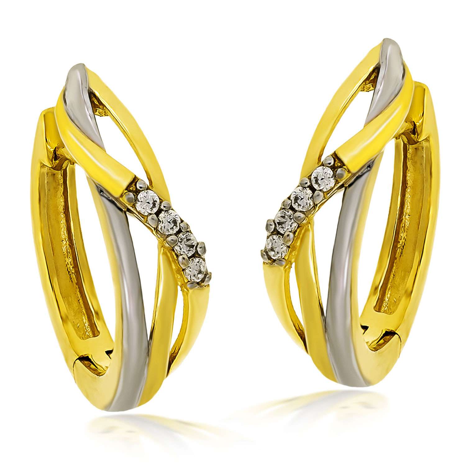 Optimus Klappcreole Zirkonia Gold 333er Bicolor 43 119203