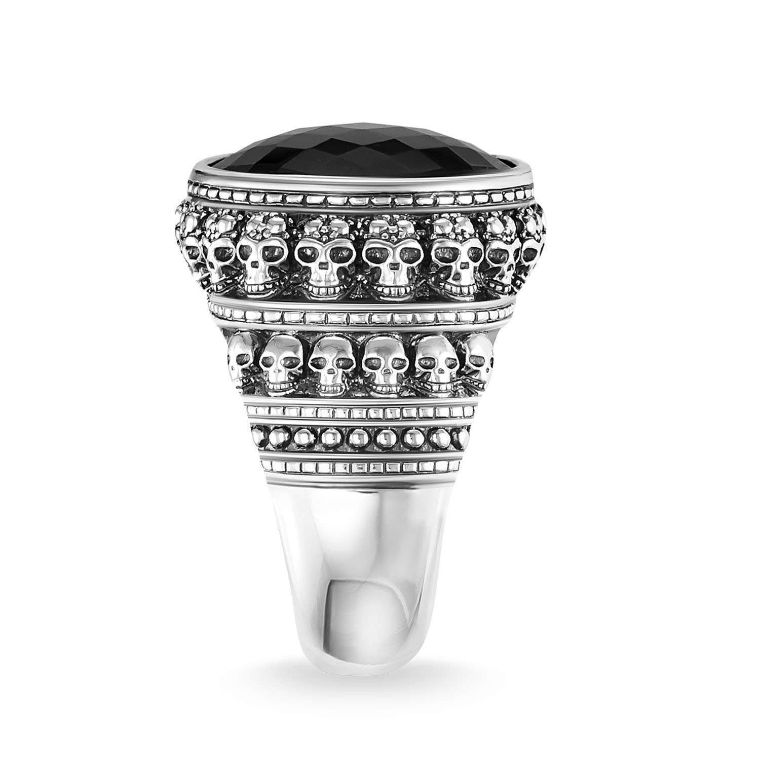 Thomas Sabo Totenkopf Herrenring Onyx 925er Silber TR2005 024 11a