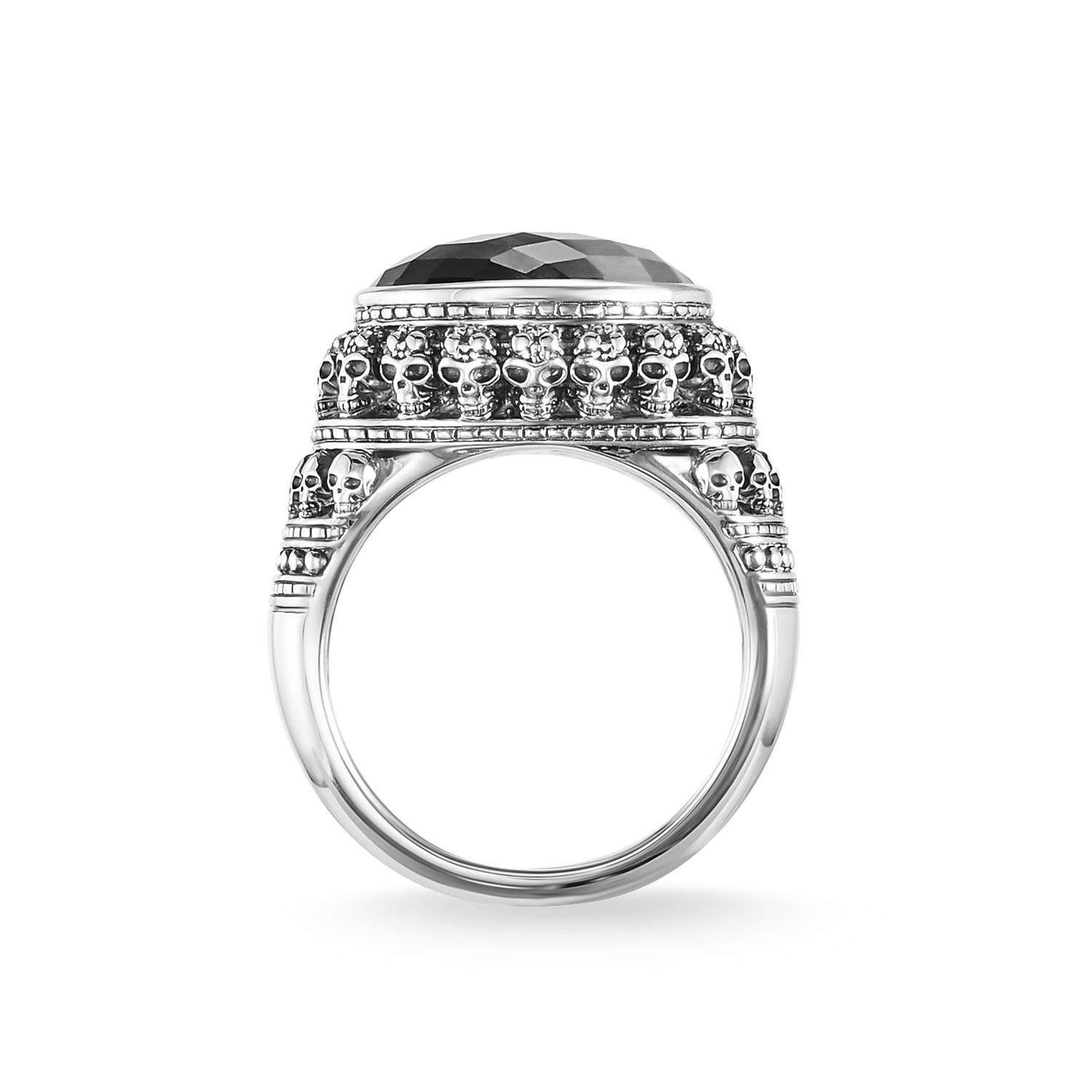 Thomas Sabo Totenkopf Herrenring Onyx 925er Silber TR2005 024 11b