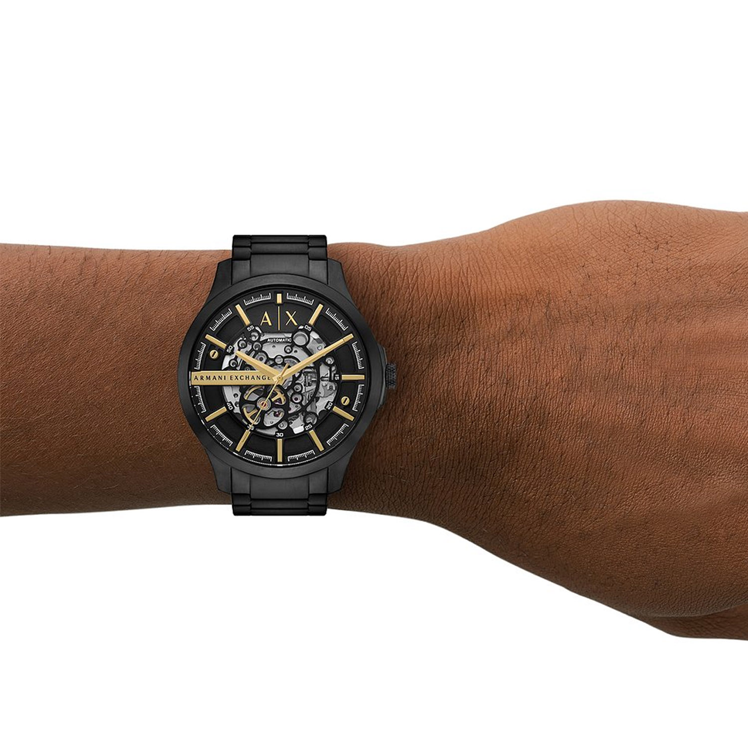 Armani Exchange Automatikuhr aus Edelstahl in Schwarz AX2463 4