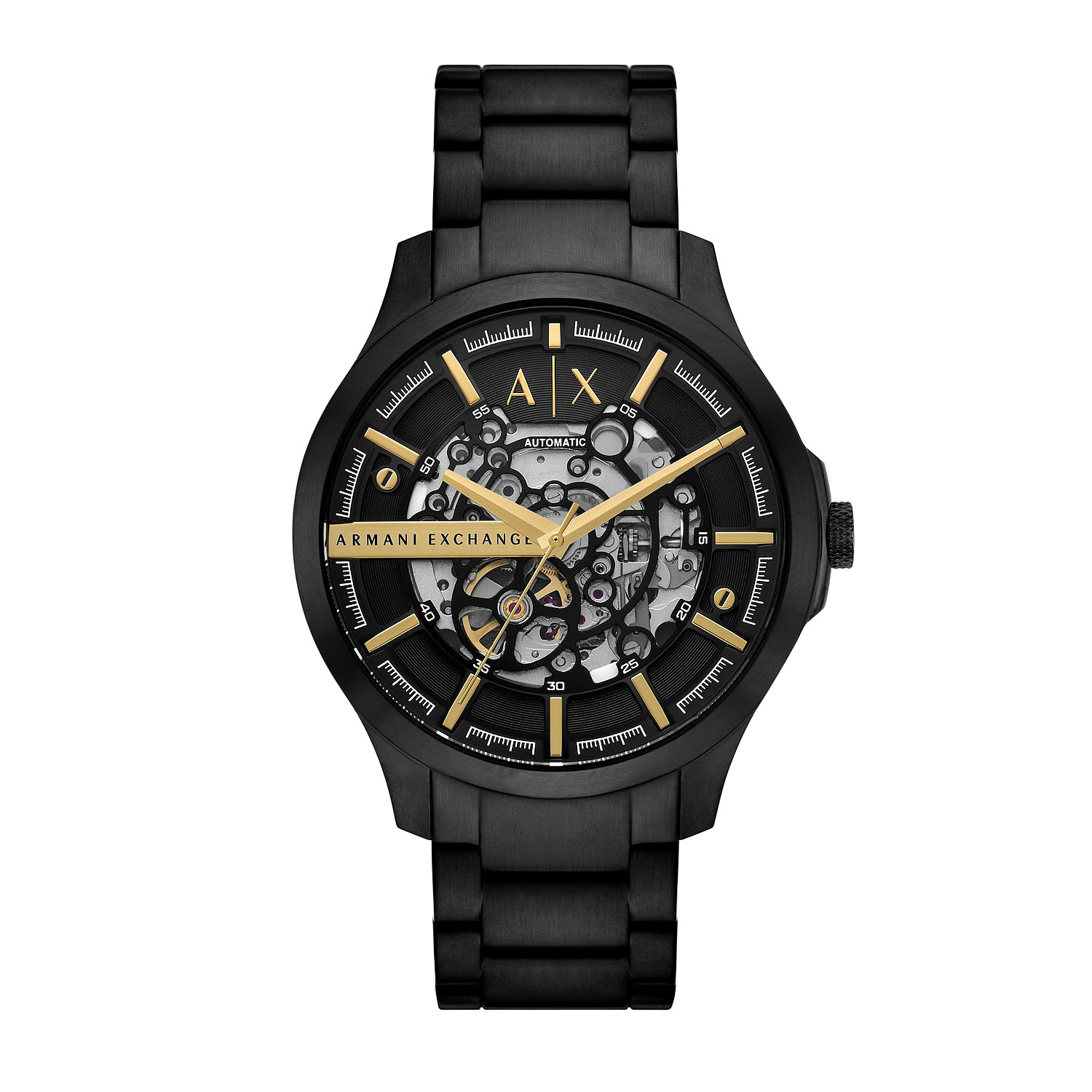Armani Exchange Automatikuhr aus Edelstahl in Schwarz AX2463