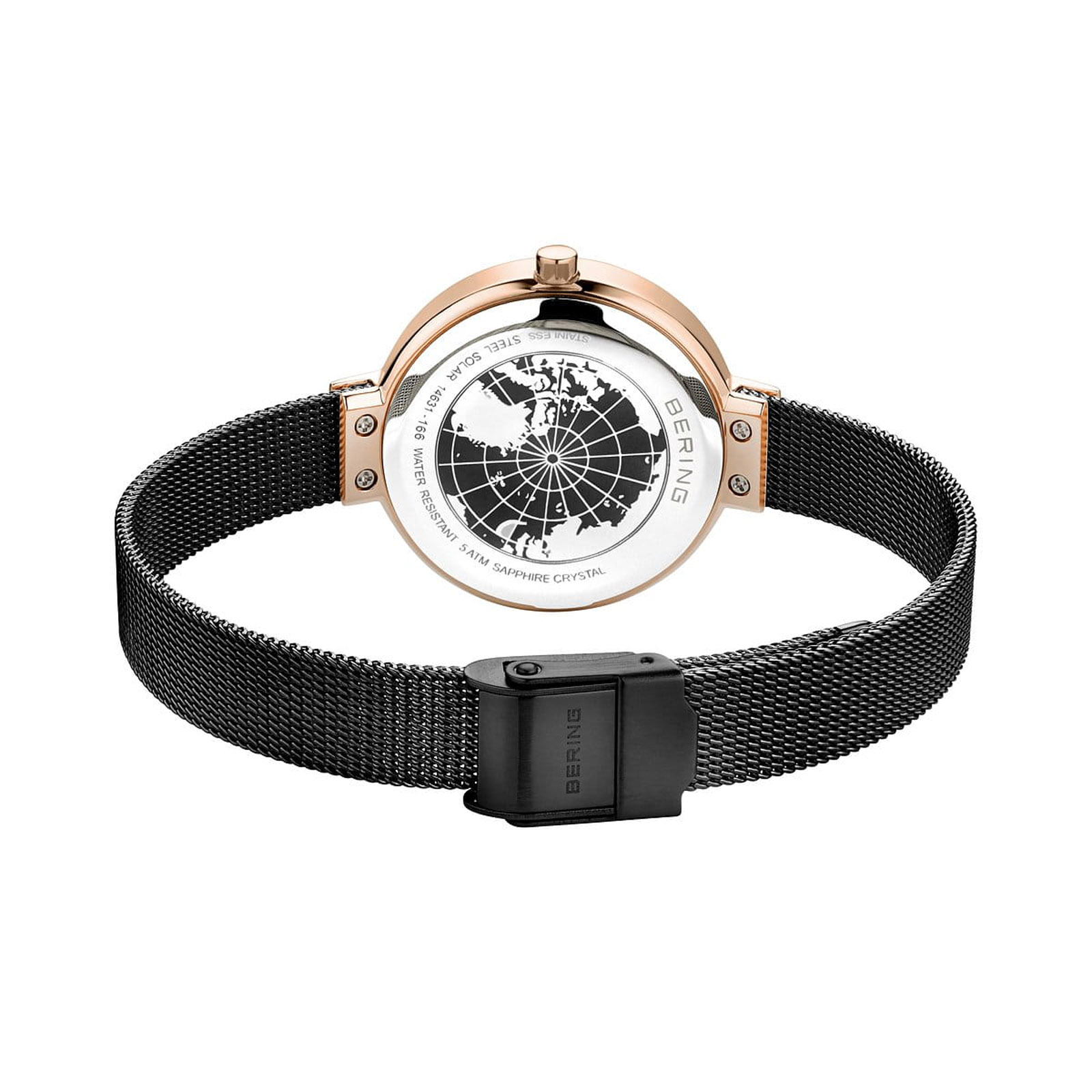Bering Slim Solar Damenuhr Rosegold Design klassisch 14631 166 1 1