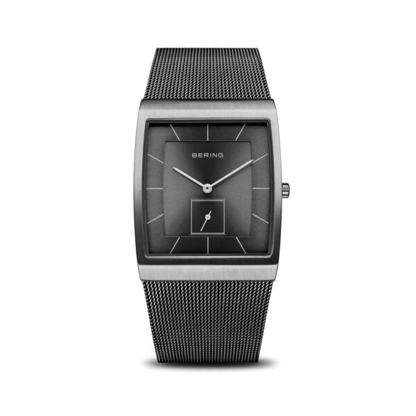 Eckige Bering Herrenuhr mit Saphirglas 16033 377