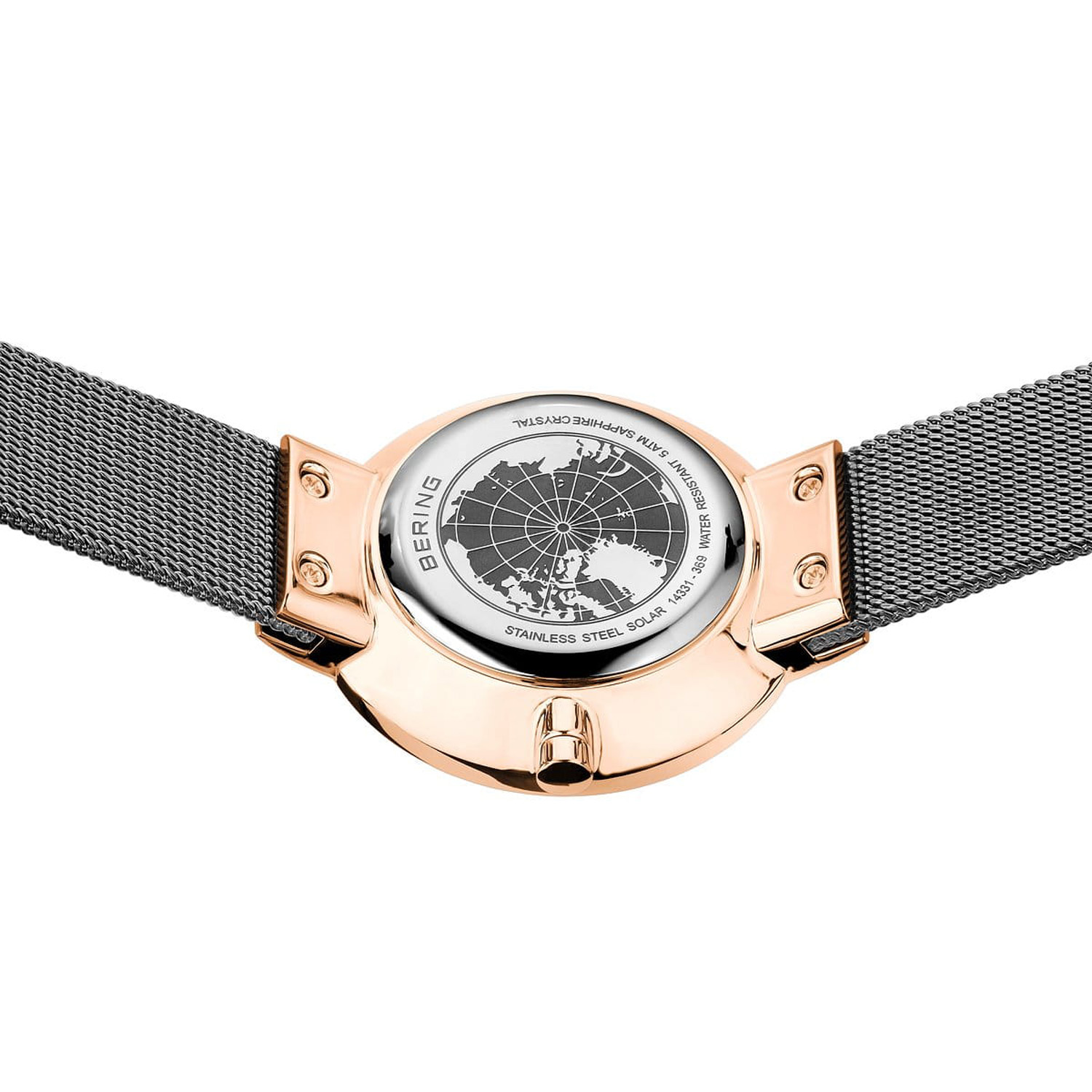 Bering Slim Solar Damenuhr Rosegold Eleganz Design 14331 369b