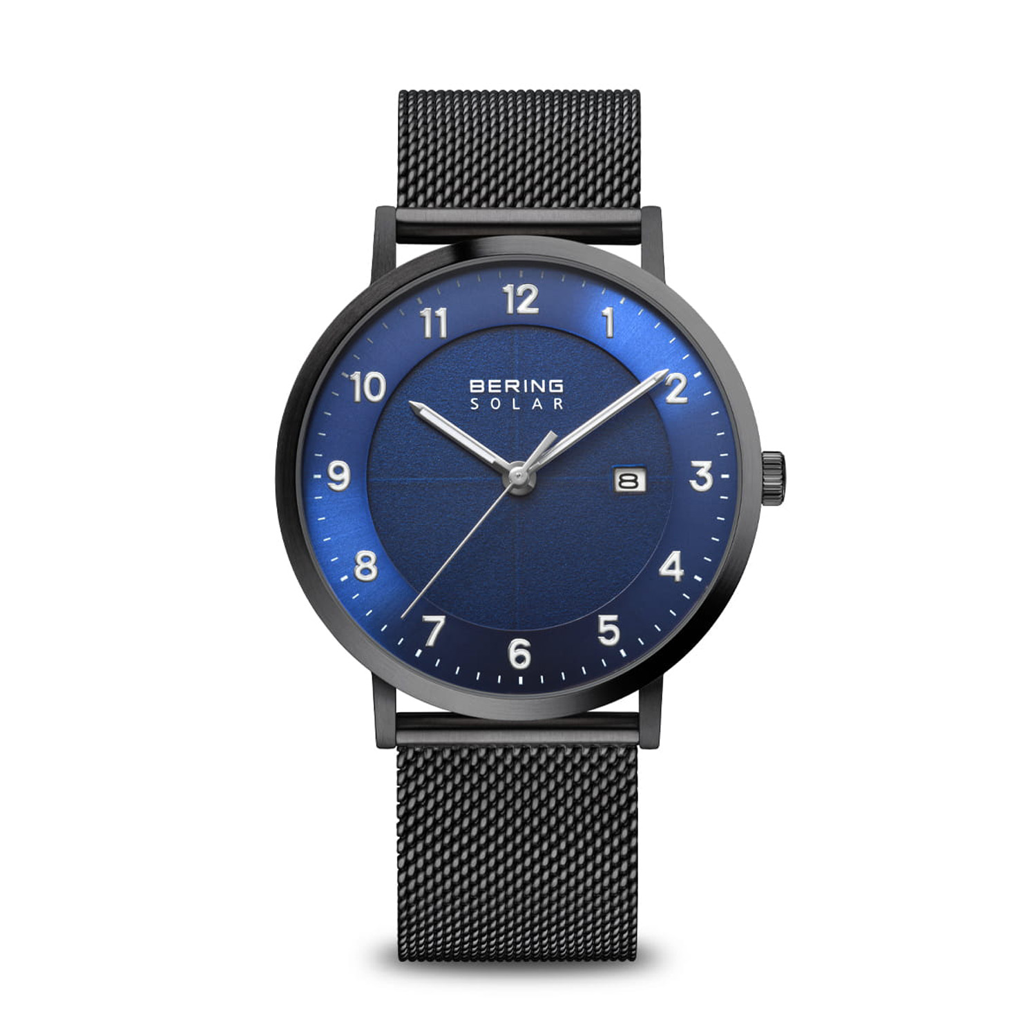 Bering Slim Solar Herrenuhr Safirglas klassisch schwarz 15439 327