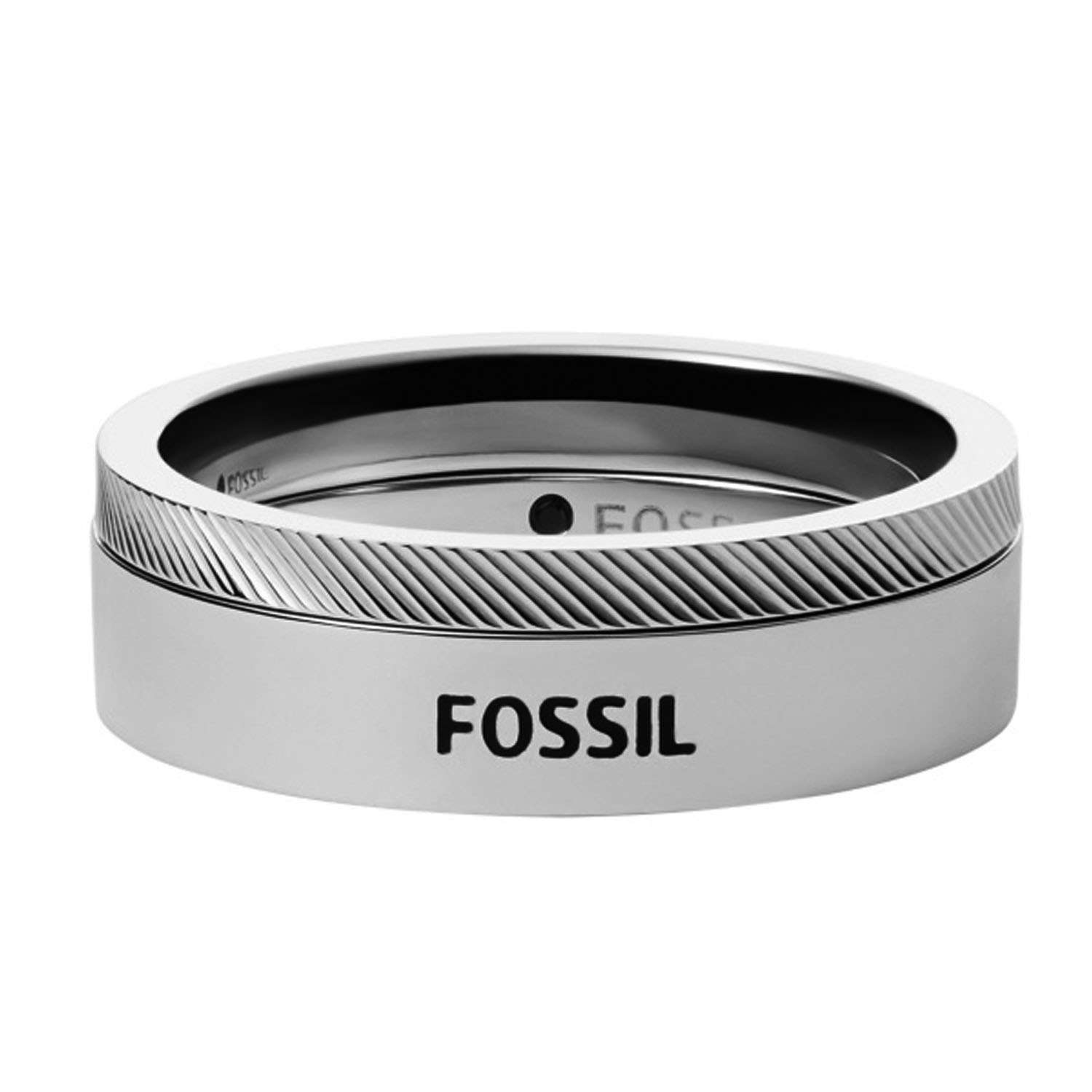 Fossil Chevron glaenzender Herrenring Edelstahl JF03997040a 1
