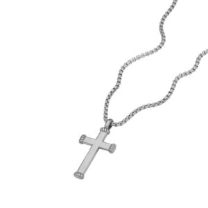 Symbolische Fossil Kreuzkette aus Edelstahl