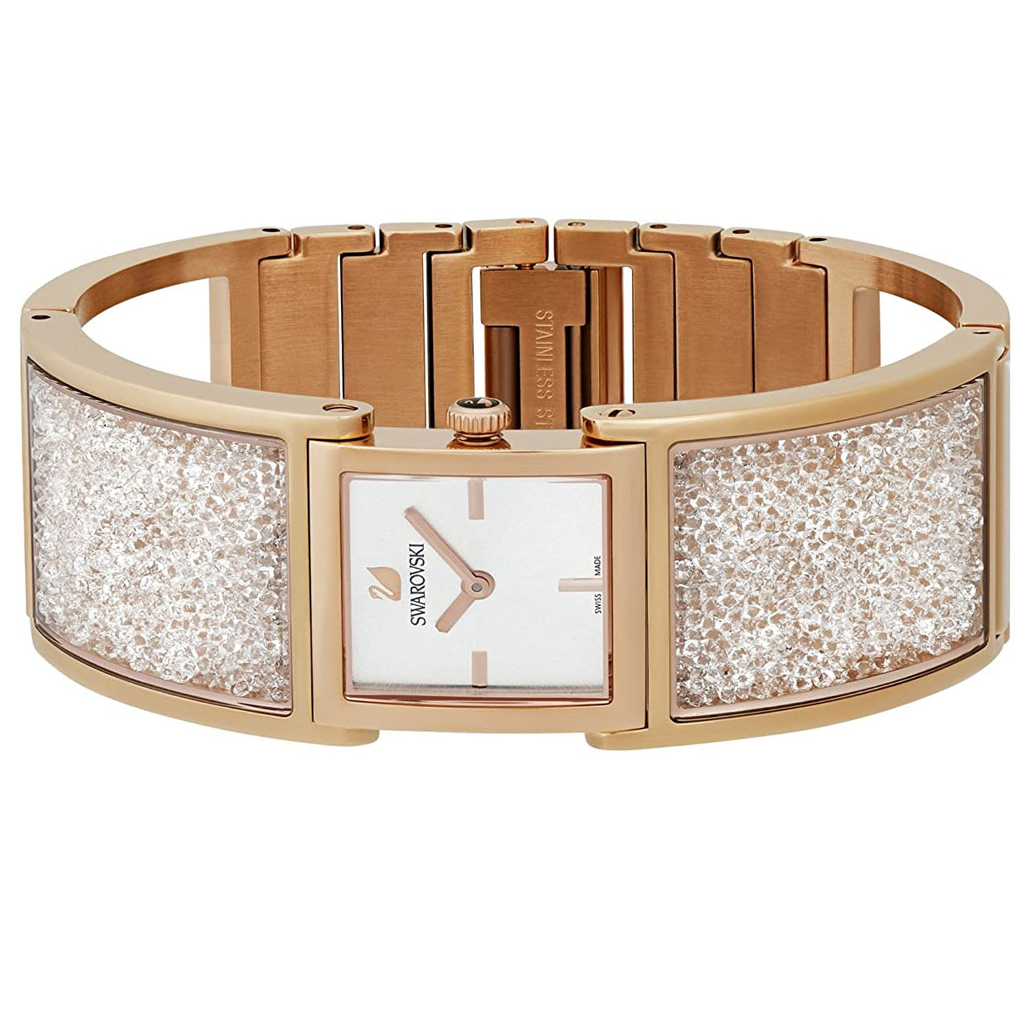 Swarovski Damenuhr Crystalline Quadratisch Rosegold 5027138a