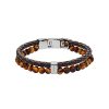 Zweireihiges Braunes Fossil Armband Tigerauge JF03118040