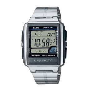 Casio Digital Herren Funkuhr Viereckig Stoppfunktion