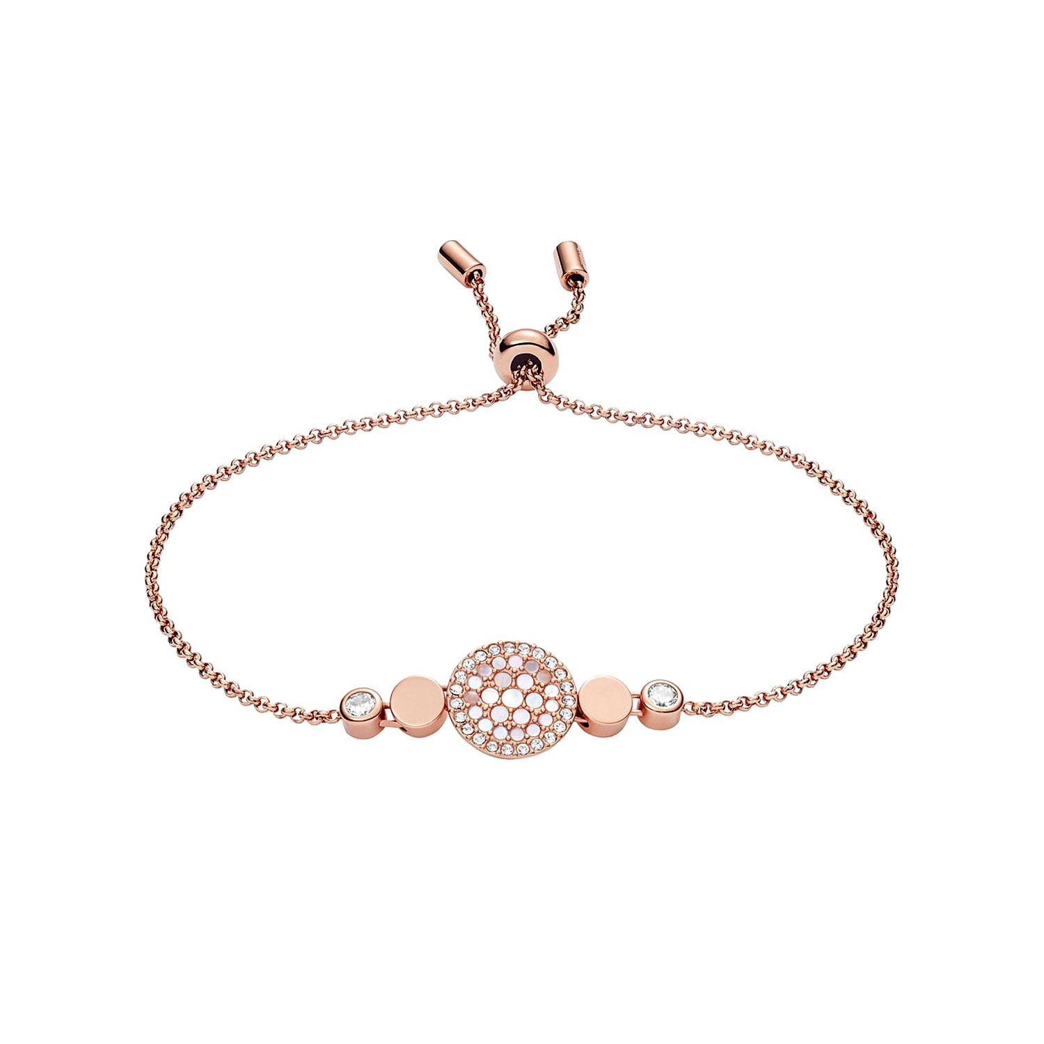 Edelstahl Fossil Vintage Glitz Armband mit Perlmutt JF02905791