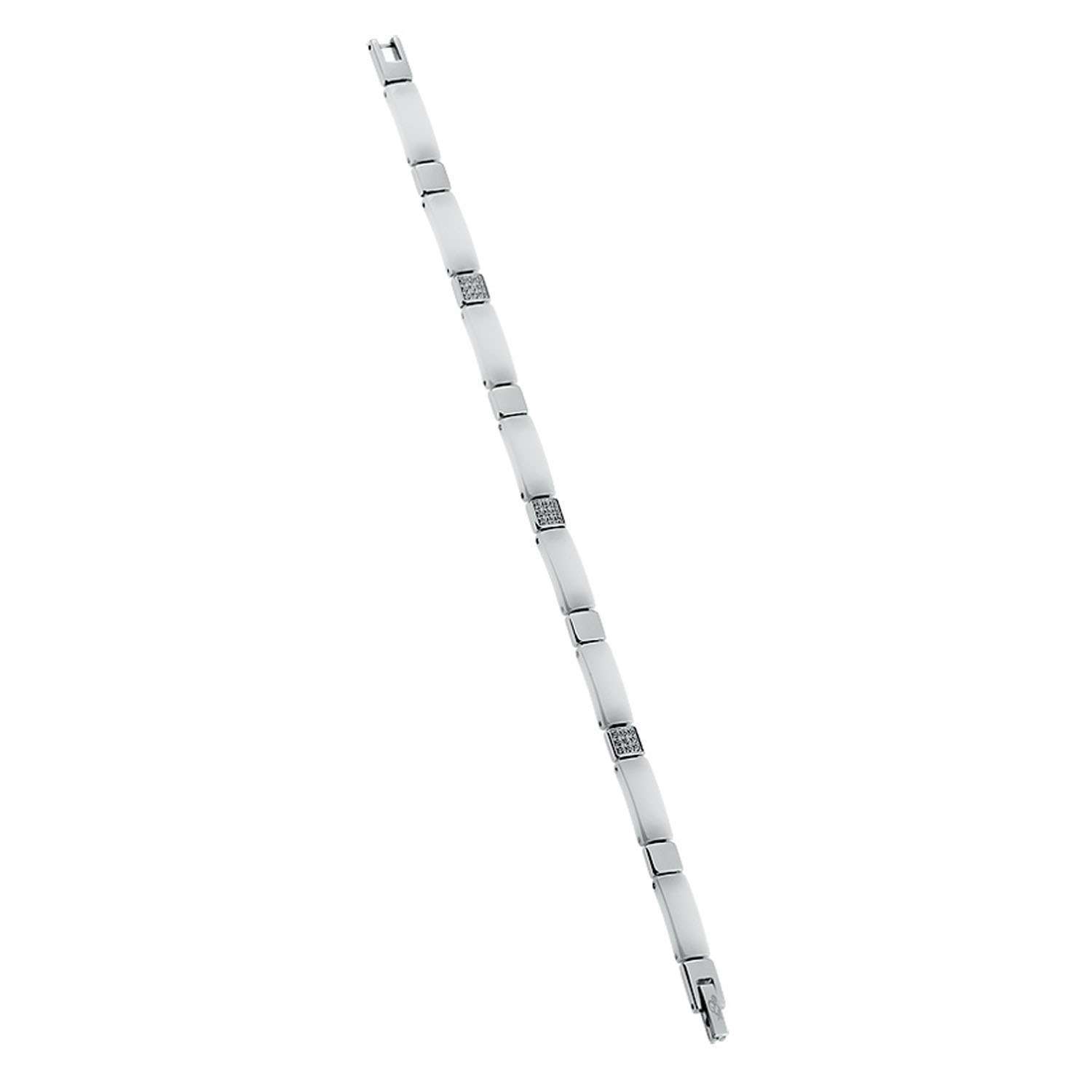 Novellus Keramik Edelstahl Zirkonia Damenarmband weiss 70 434103 21a