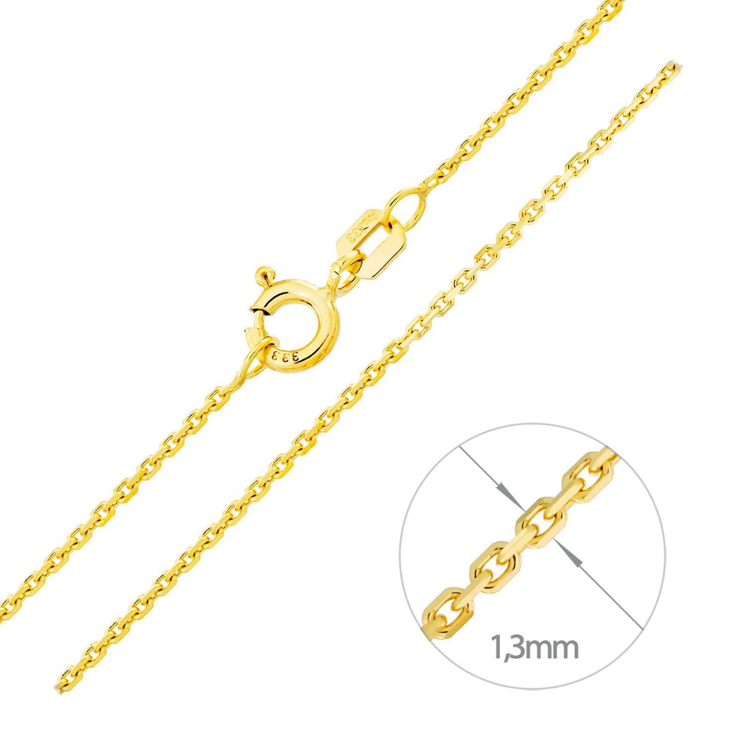 Goldene Ankerkette Diamantiert 8 Karat Gelbgold 73 0440