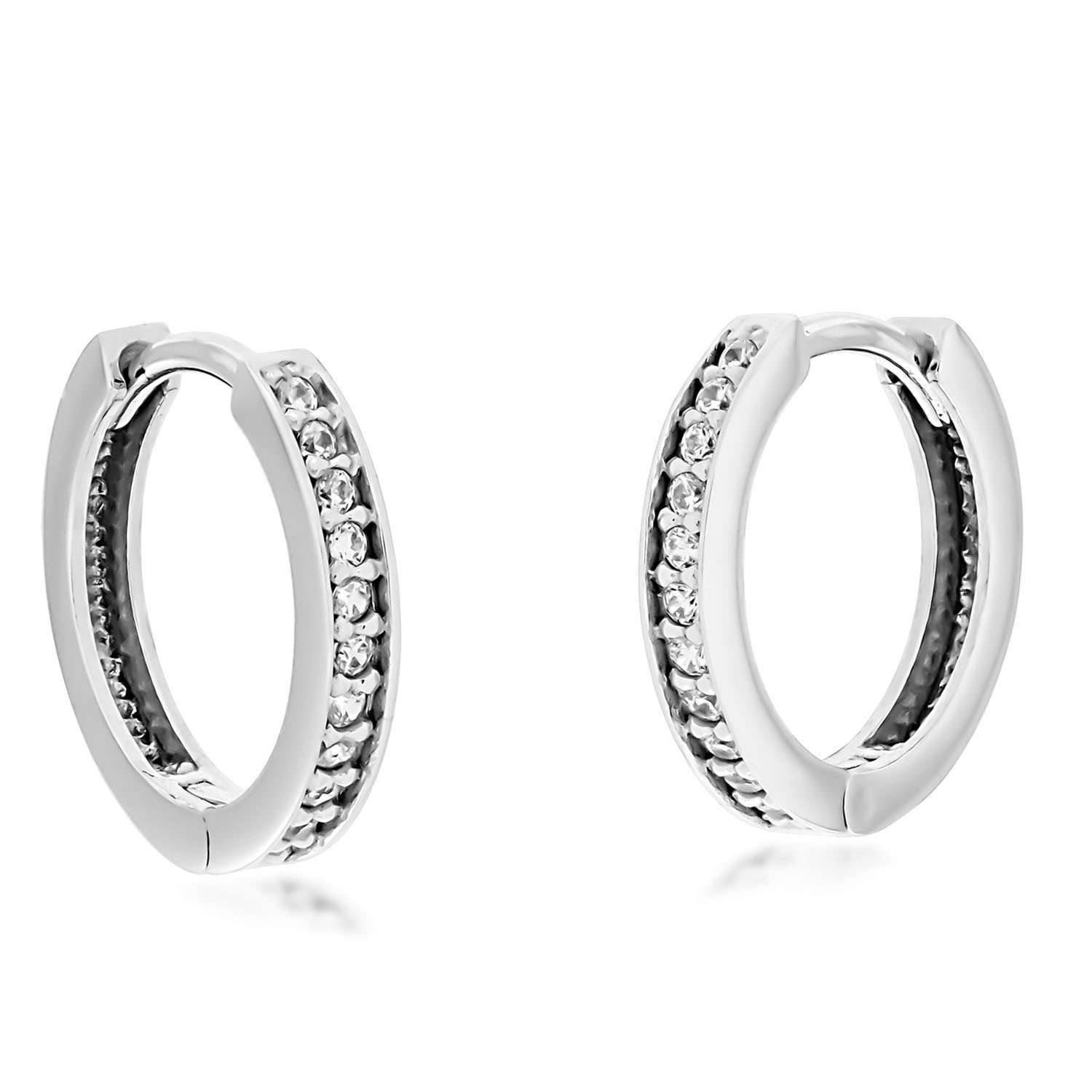 Klassische Optimus Weissgold Creole Zirkonia poliert 43 192227 2