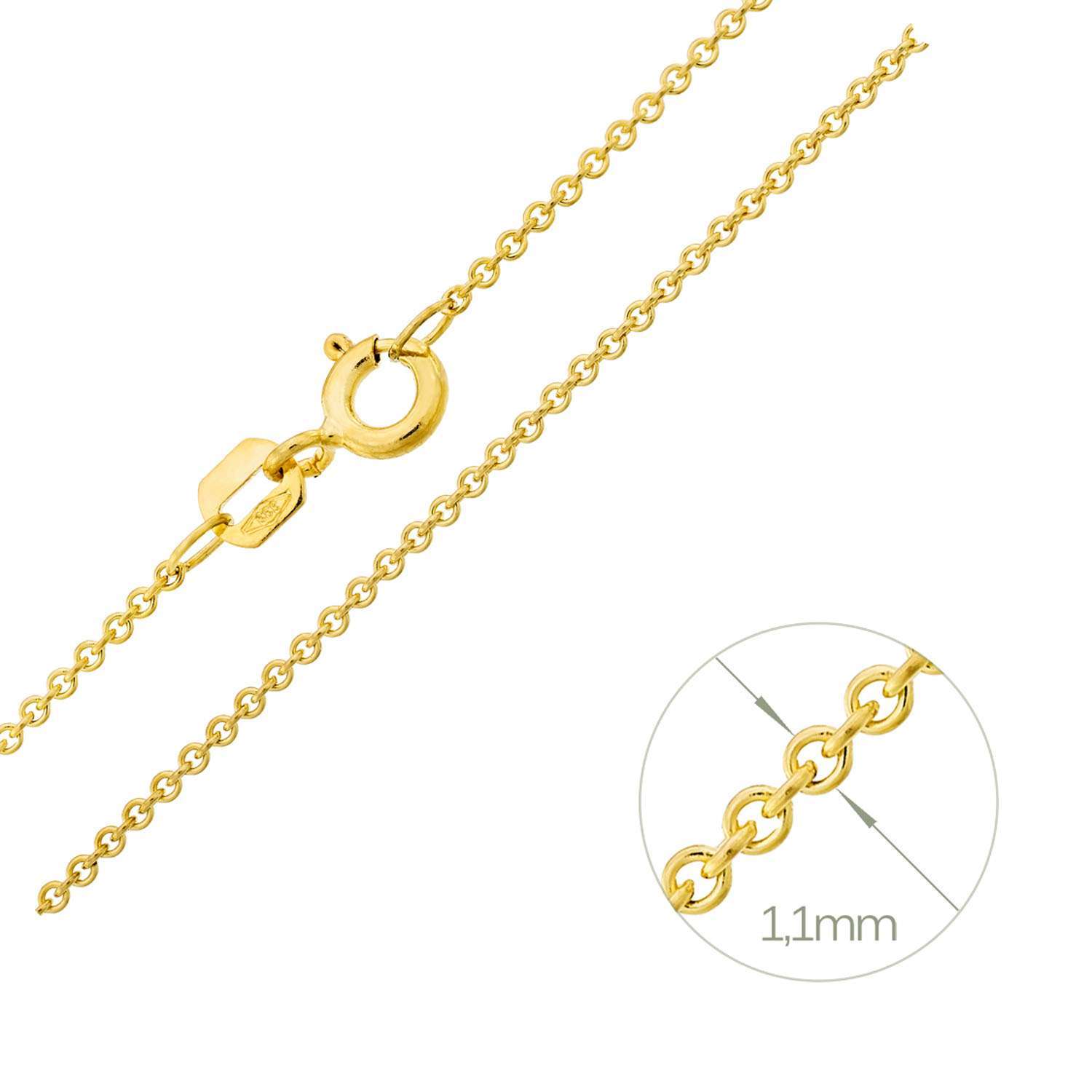 Massive Goldene Rund Ankerkette 8 Karat Gelbgold 73 0435