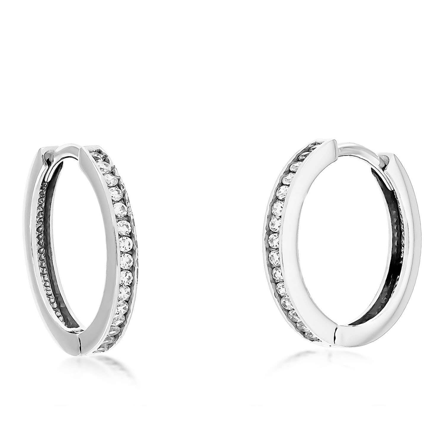 Runde Optimus Weissgold Klappcreole Zirkonia poliert 43 192224 2