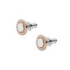 Rosegoldene Edelstahl Fossil Ohrstecker Stone Glitz JF02659791a