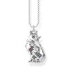 Thomas Sabo Silber Anhaenger Sternen Katze mit Silberkette KE1971 340 7 L70