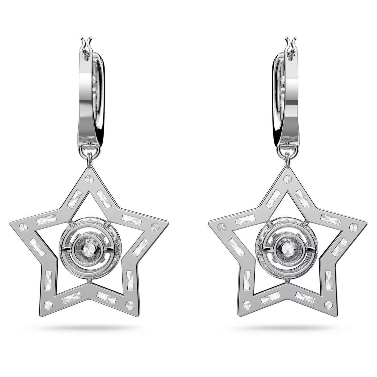 Funkelnde Swarovski Stern Stella Klappcreolen weiss 5617767c