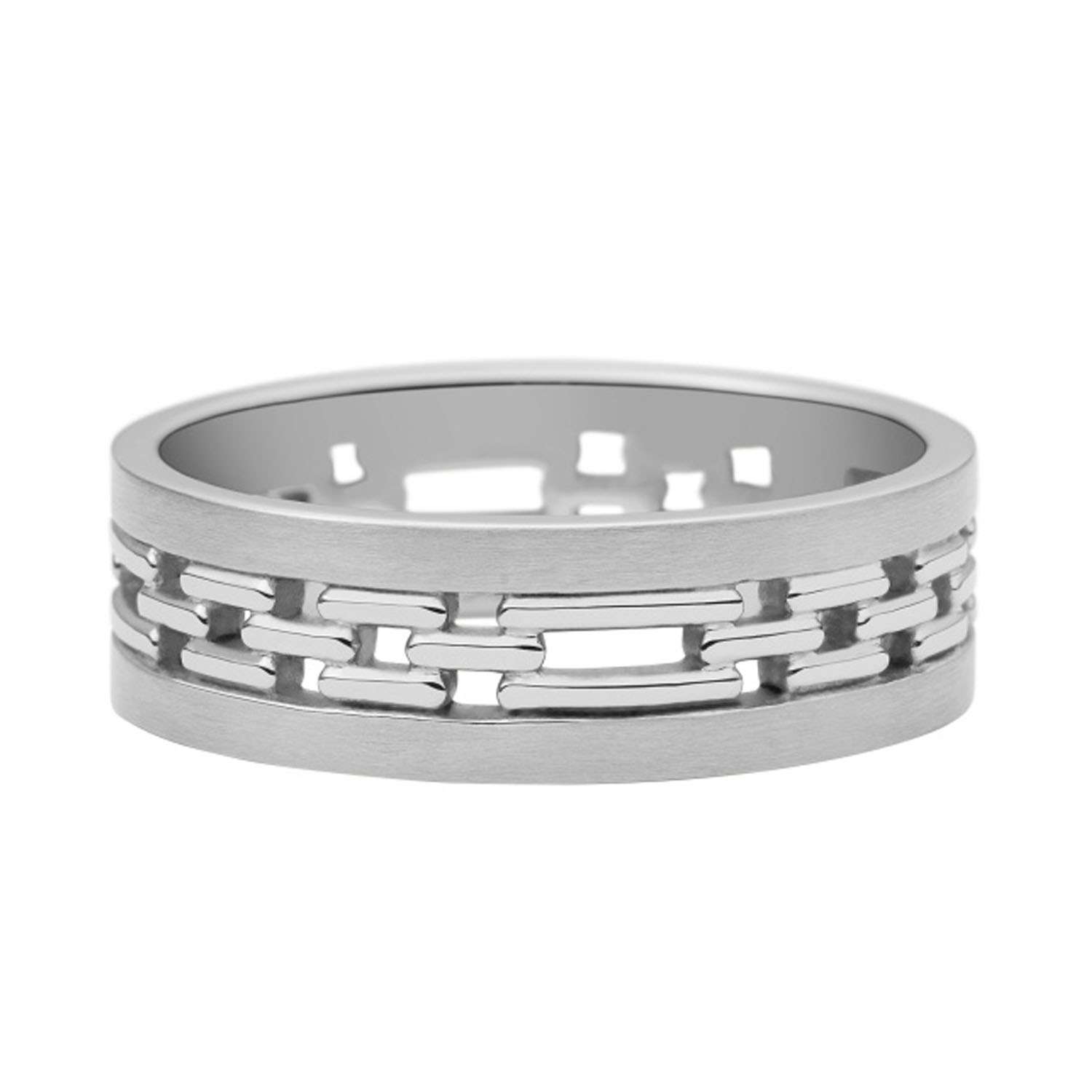 Offener Herrenring Fossil Edelstahl matt poliert JF04212040a
