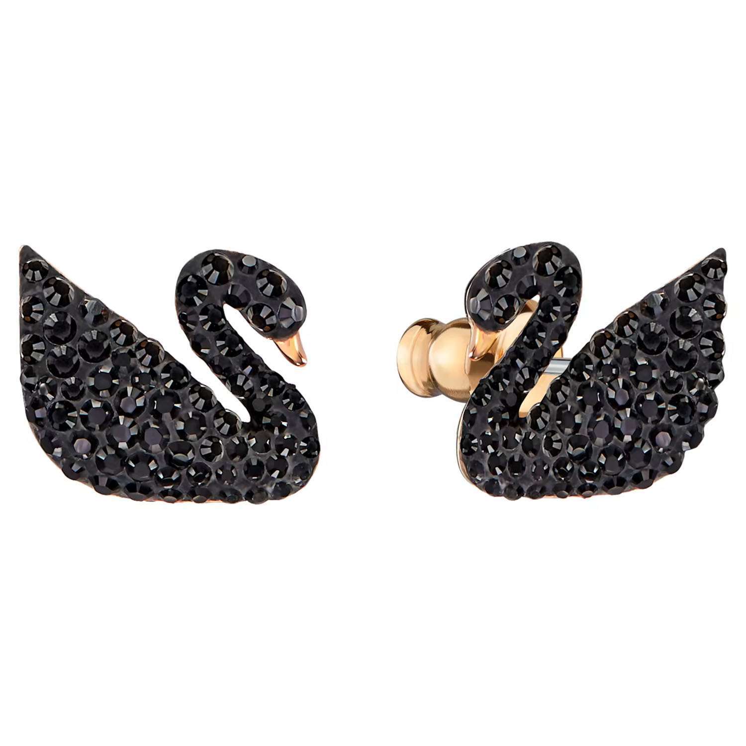 Schwarze Swarovski Iconic Schwan Ohrstecker 5193949c