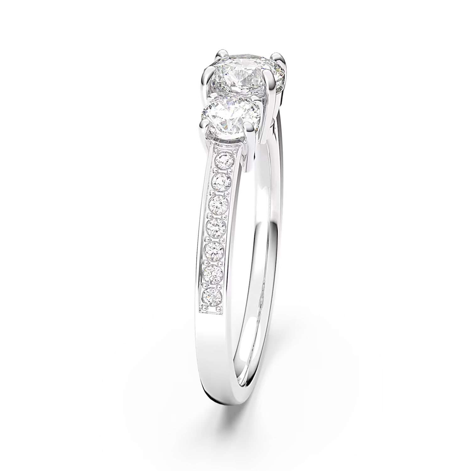 Zeitloser Swarowski Damenring Weiss Rundschliff 5448843