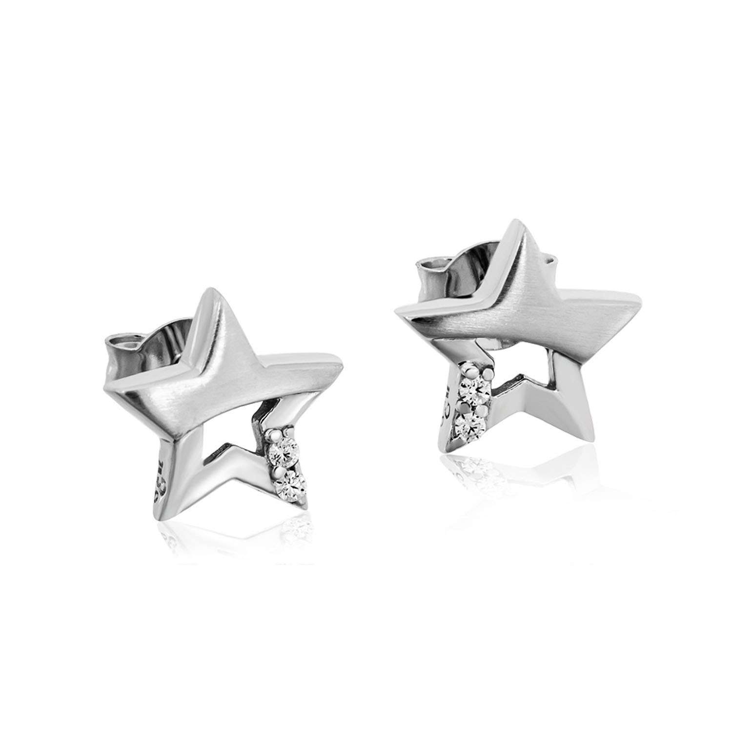 Stern Ohrstecker in Sterling Silber mit Zirkoniasteinen 19 873201