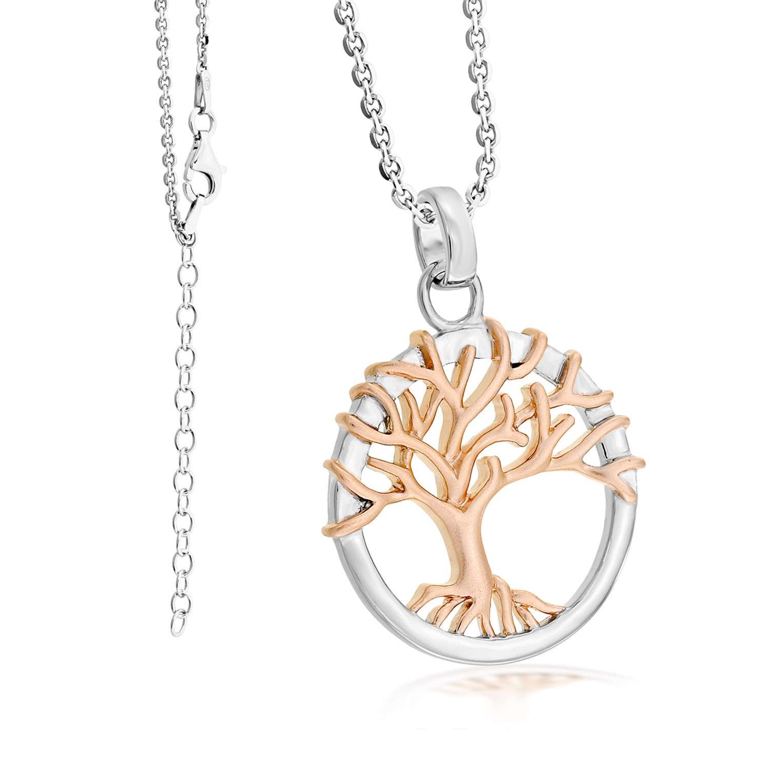 Lebensbaum Rosegold als Silberanhaenger matt O 22 MM 59 819320