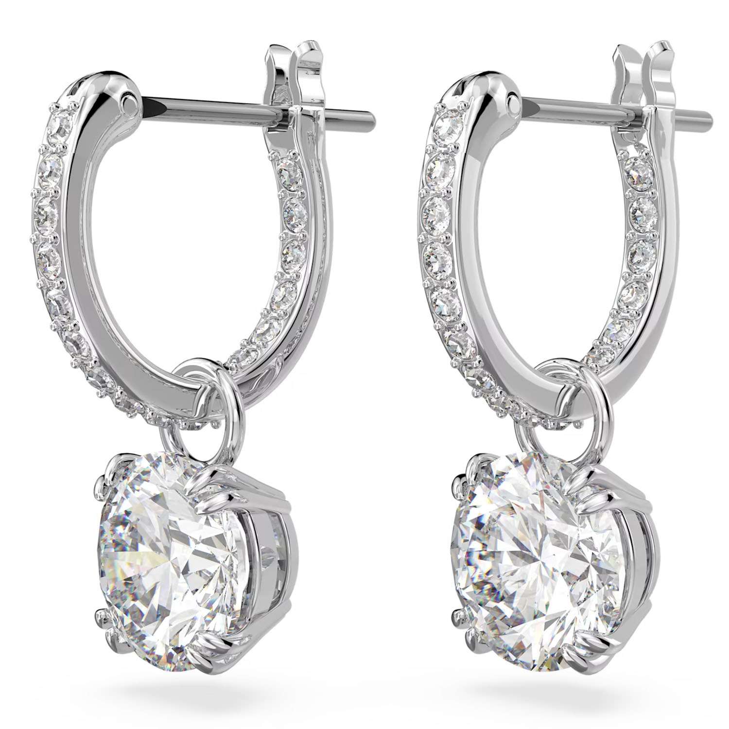 Runde Swarovski Ohrhaenger Weiss im Rundschliff 5636717a