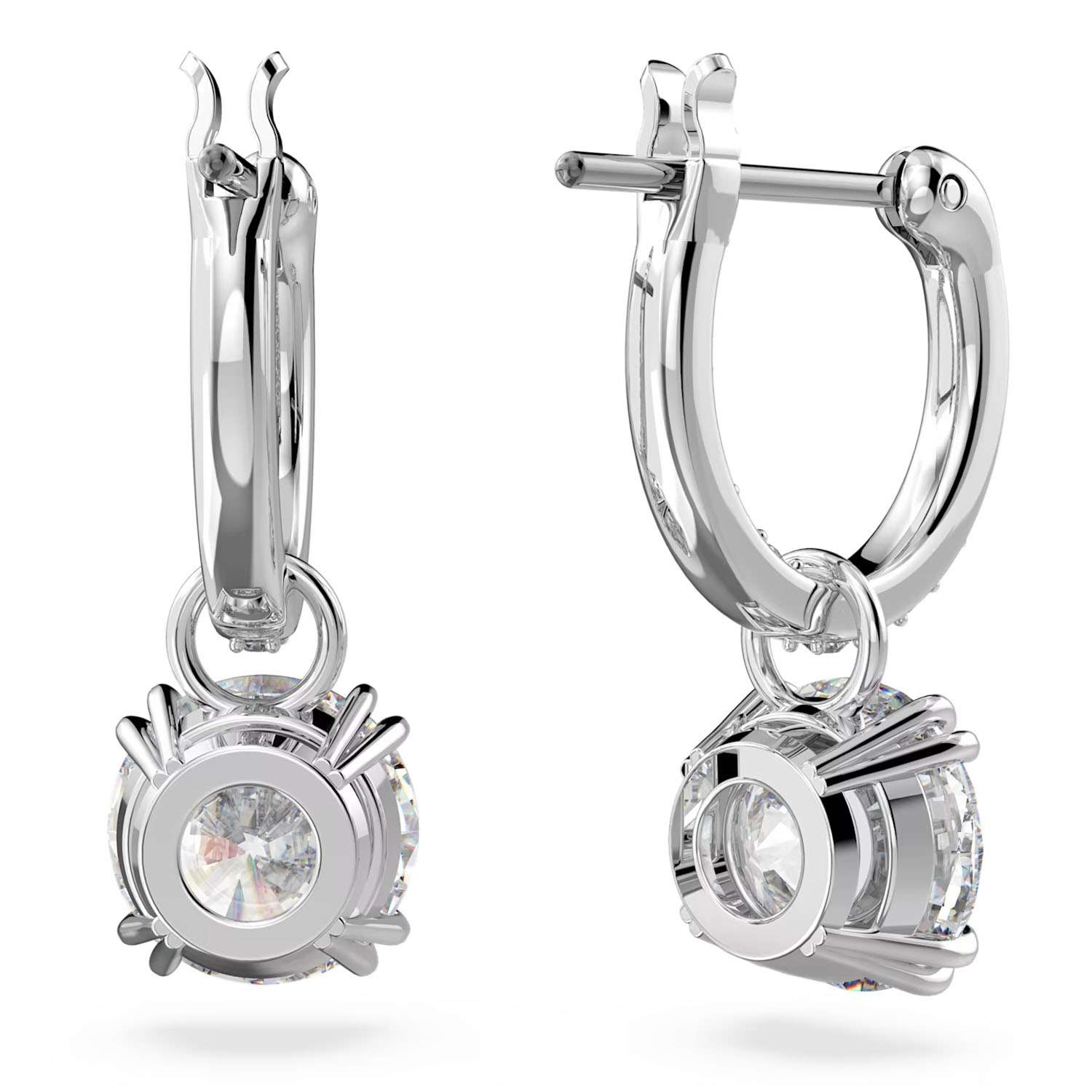 Runde Swarovski Ohrhaenger Weiss im Rundschliff 5636717b