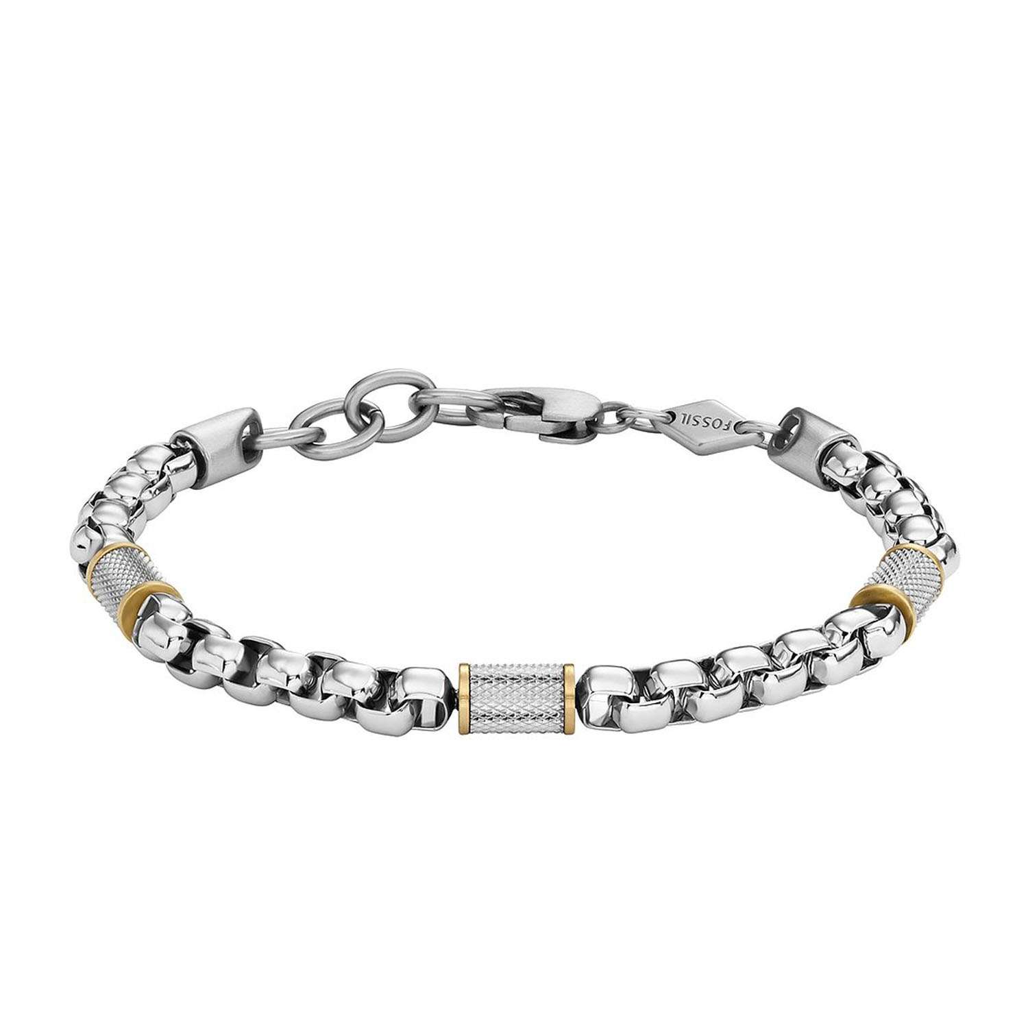Rundes Bicolor Fossil All Stacked Up Edelstahl Armband JF04138998