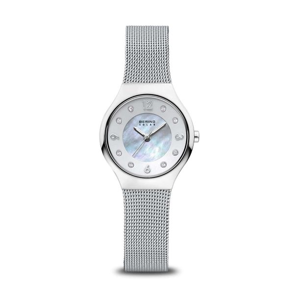 Bering Slim Solar Damenuhr mit klassischen Perlmutt Ziffernblatt 14427 004 2