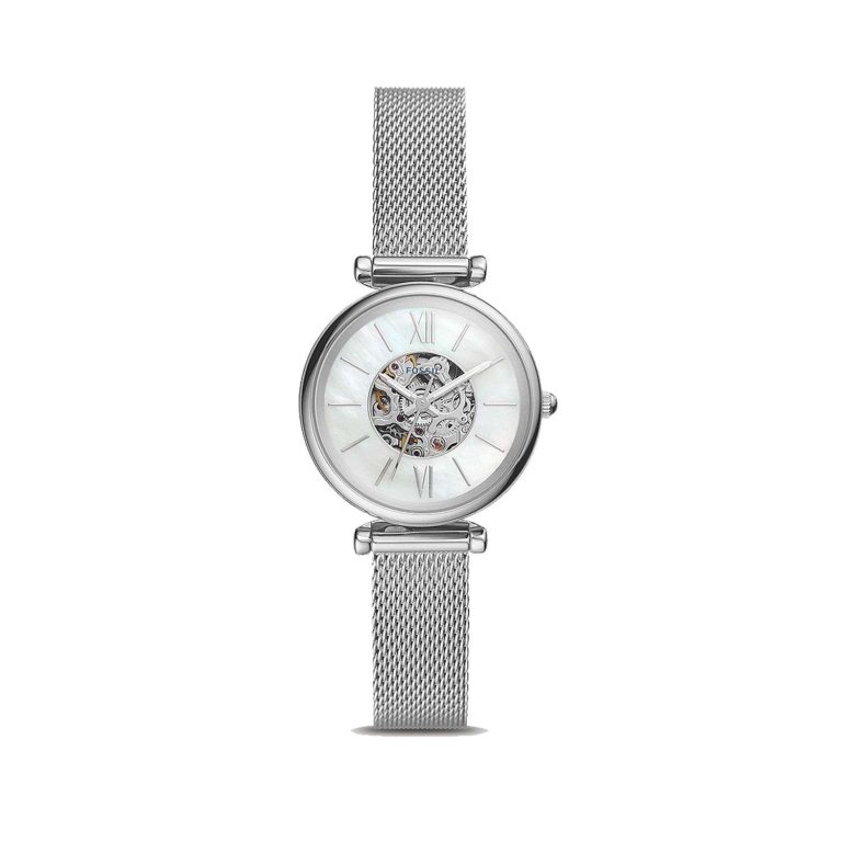 Fossil Carlie Mini Automatikuhr mit Perlmutt Zifferblatt