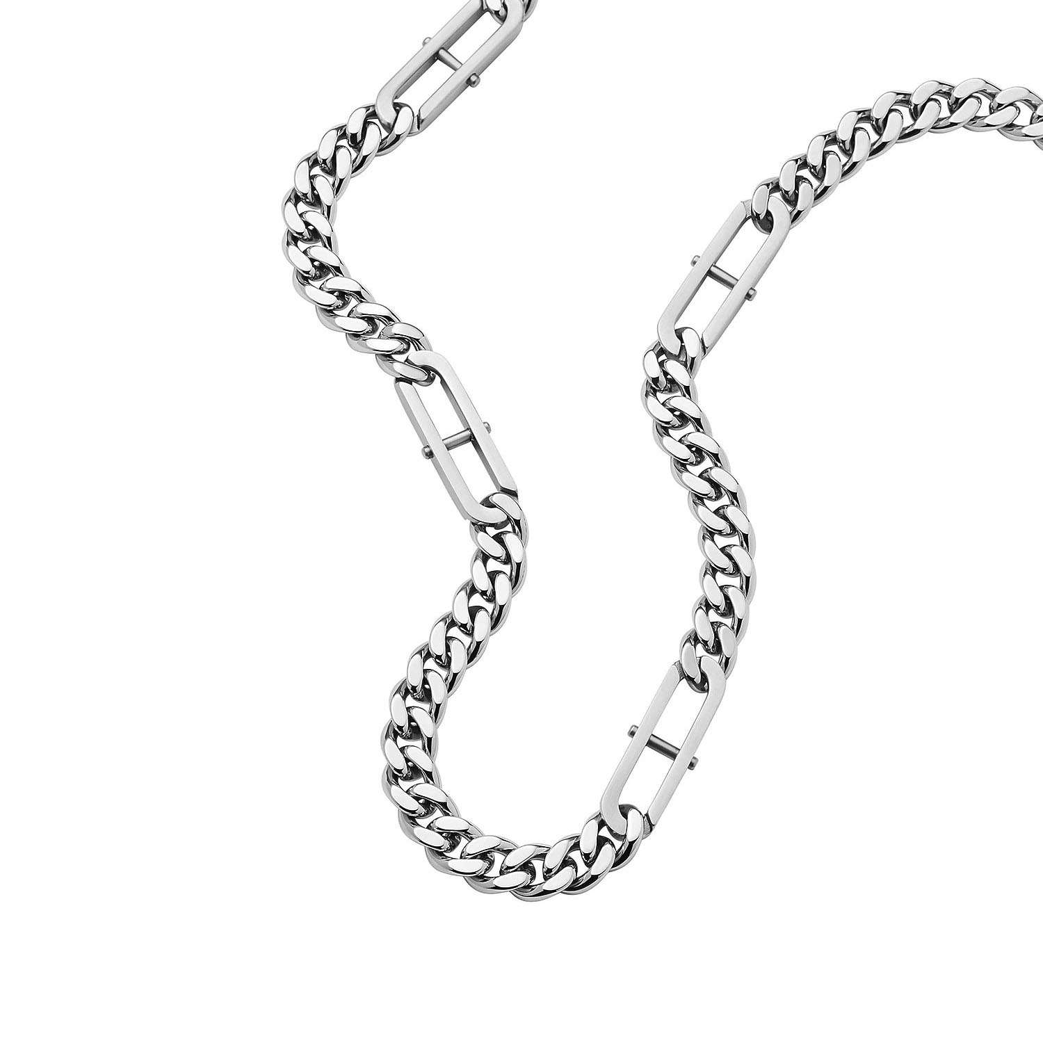 Massive Fossil Gliederkette Heritage D Link Edelstahl JF04356040b