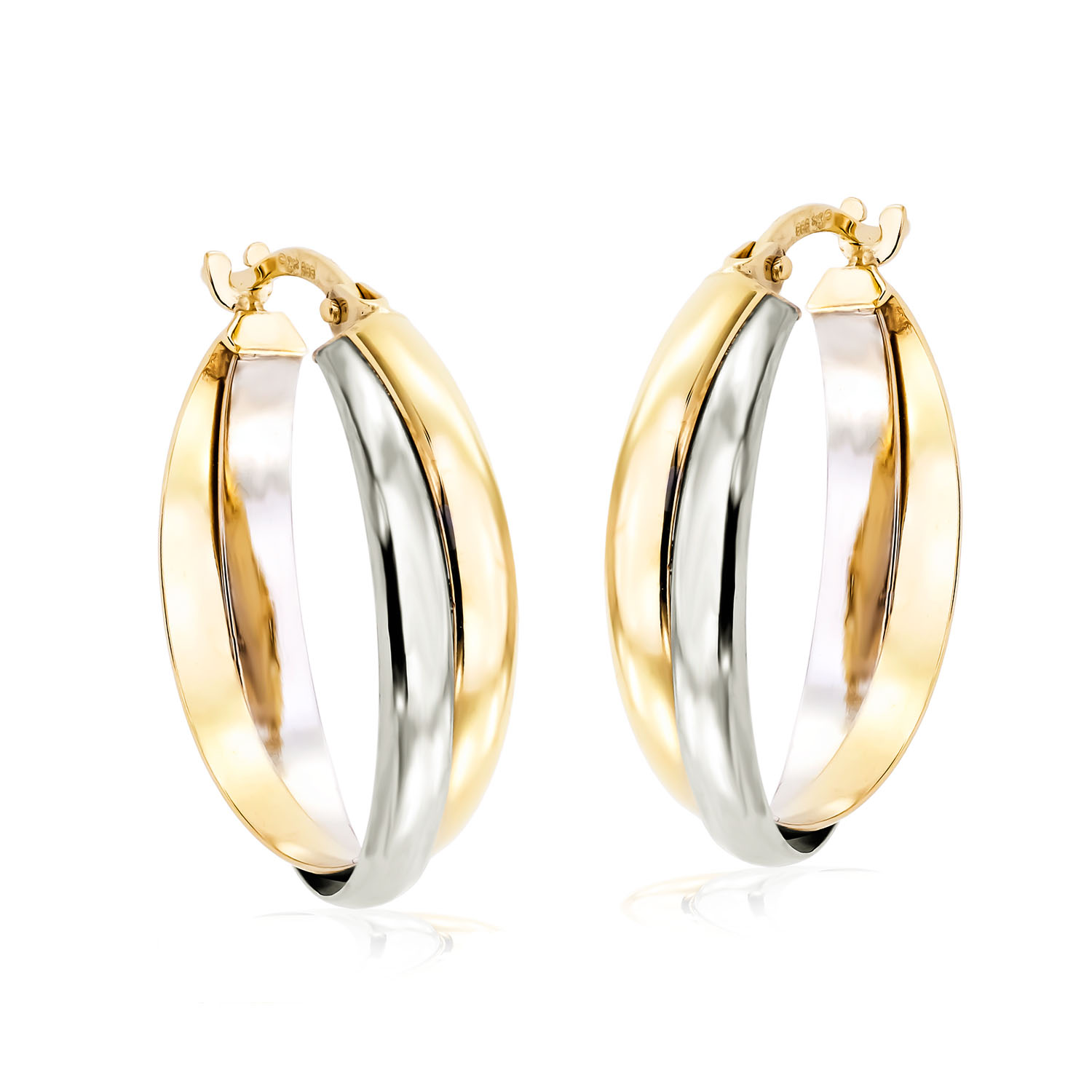 Runde Goldcreolen in Bicolor Optik O 20MM 33 192205 4