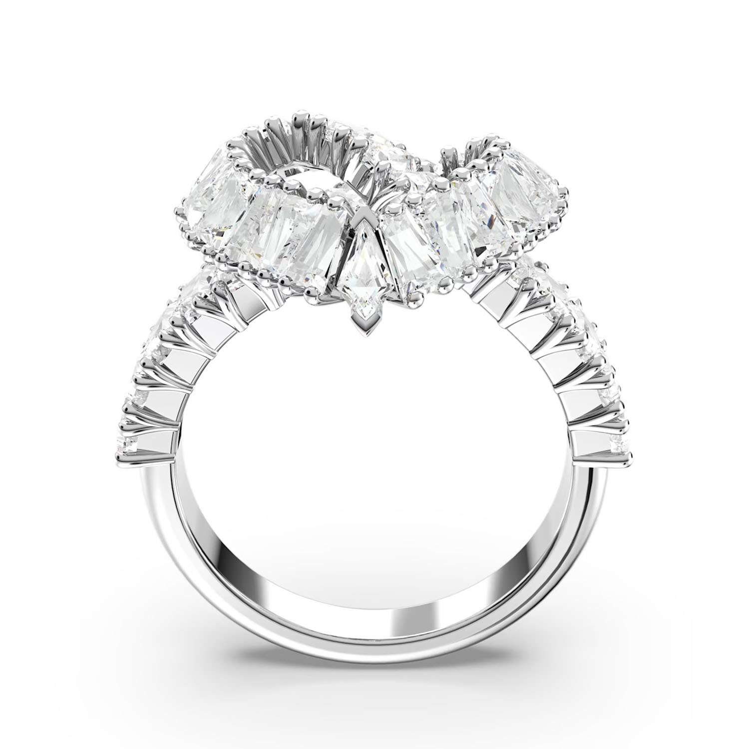 Herz Cocktailring von Swarovski weiss rhodiniert 5647590c