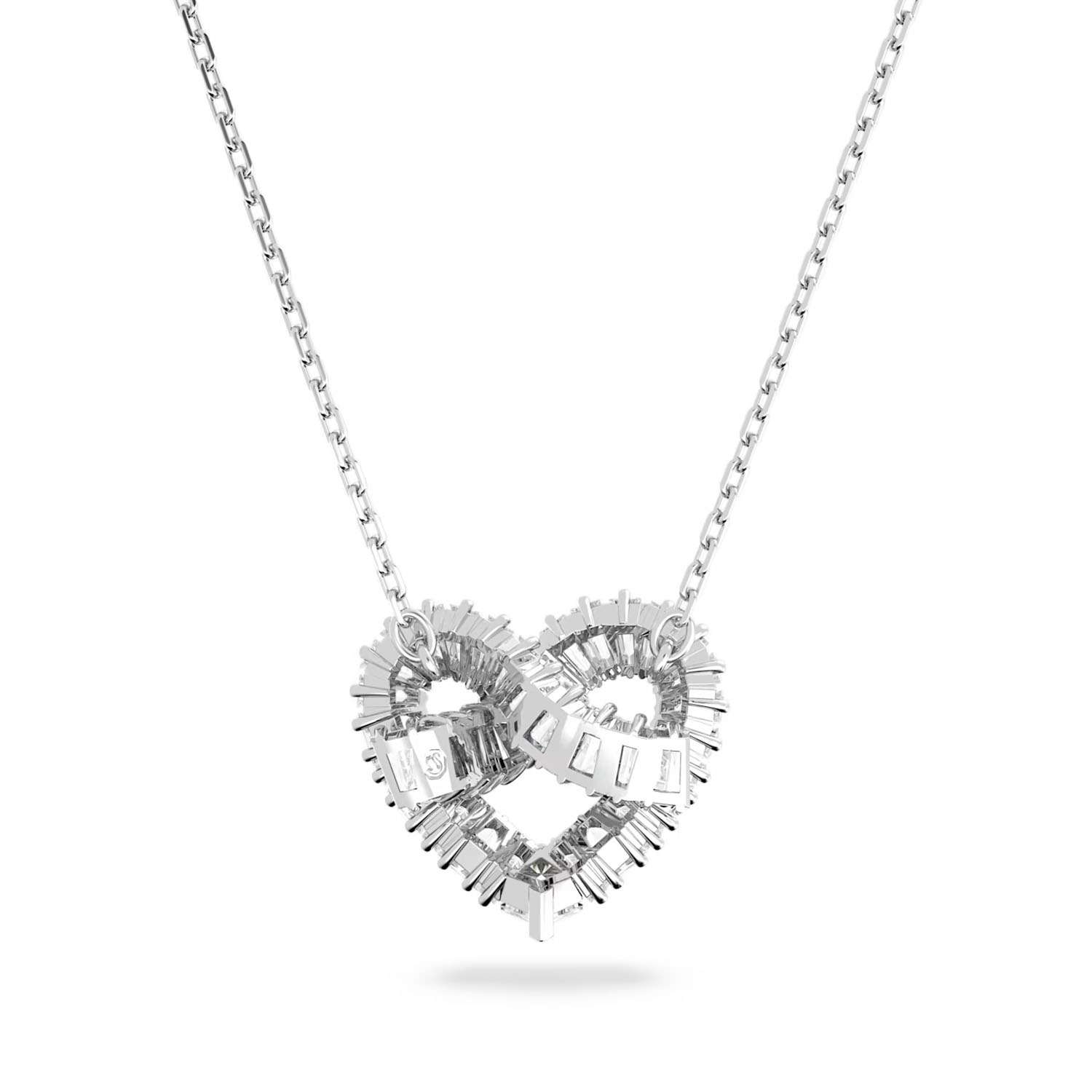 Swarovski Herz Collier weiss rohdiniert mit Baguetteschliff 5647924c