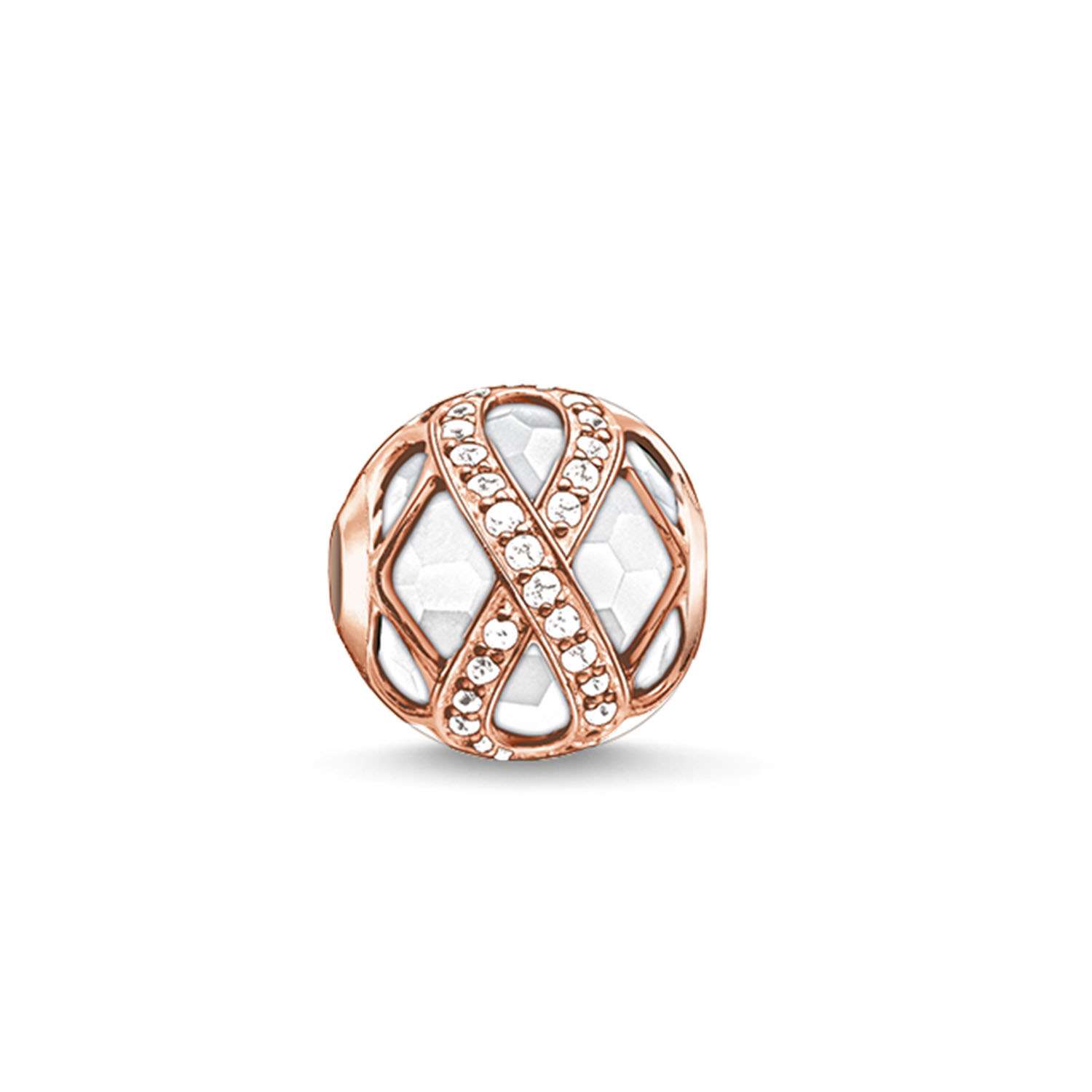 Karma Bead Infinity in Rosegold mit Jade Stein K0175 841 14