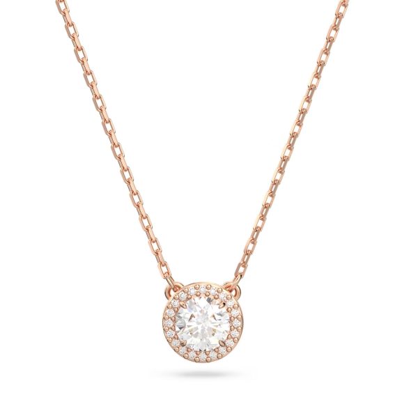 Rosegold Halskette Swarovski Constella mit Rundschliff 5636272