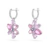 Gema Swarovski Blumen Drop Ohrhaenger in Rosa 5658397b