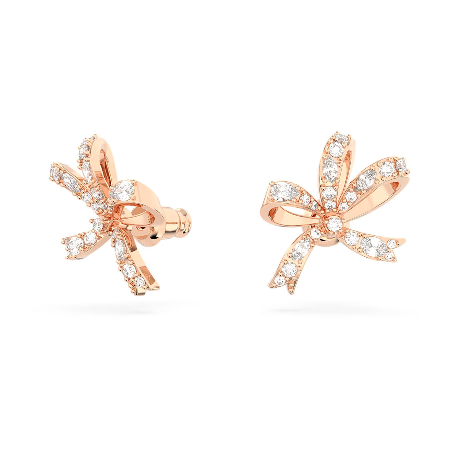 Rosegoldene Swarovski Ohrstecker Volta als Schleife 5647572a